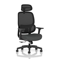 Rowan Mesh Back Chair With Headrest, Adjustable Arms, Quest Mussel