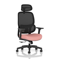 Rowan Mesh Back Chair With Headrest, Adjustable Arms, Quest Shrimp