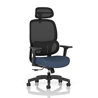 Rowan Mesh Back Chair With Headrest, Adjustable Arms, Quest Whelk