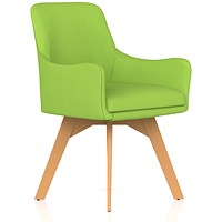 Carmen Wooden Leg Visitor Chair Bespoke Myrrh Green Fabric
