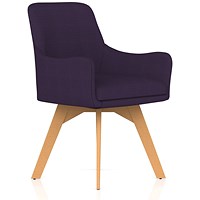 Carmen Wooden Leg Visitor Chair Bespoke Tansy Purple Fabric