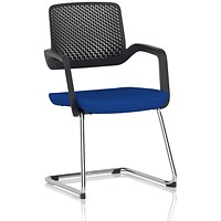 Cosmo Cantilever Chair, Black Frame, Stevia Blue