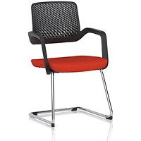 Cosmo Cantilever Chair, Black Frame, Tabasco Orange
