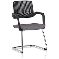 Cosmo Cantilever Chair Black Frame Bespoke Colour Seat Rivet Fuse