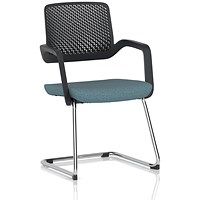 Cosmo Cantilever Chair Black Frame Bespoke Colour Seat Rivet Quench
