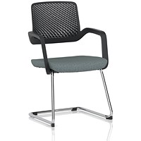 Cosmo Cantilever Chair Black Frame Bespoke Colour Seat Rivet Tensile