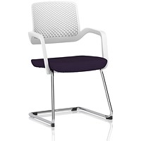 Cosmo Cantilever Chair, White Frame, Tansy Purple