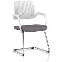 Cosmo Cantilever Chair White Frame Bespoke Colour Seat Rivet Fuse