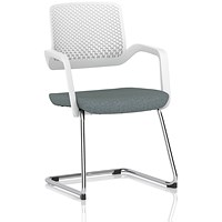 Cosmo Cantilever Chair White Frame Bespoke Colour Seat Rivet Tensile