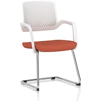 Cosmo Cantilever Chair White Frame Bespoke Colour Seat Quest Crab
