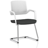 Cosmo Cantilever Chair White Frame Bespoke Colour Seat Quest Mussel