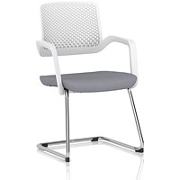 Cosmo Cantilever Chair White Frame Bespoke Colour Seat Quest Shell