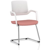 Cosmo Cantilever Chair White Frame Bespoke Colour Seat Quest Shrimp