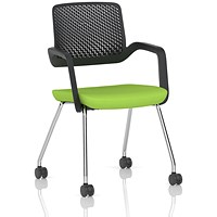 Cosmo Training Chair Black Frame Bespoke Colour Seat Myrrh Green