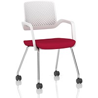 Cosmo Training Chair White Frame Bespoke Colour Seat Bergamot Cherry