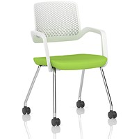 Cosmo Training Chair White Frame Bespoke Colour Seat Myrrh Green