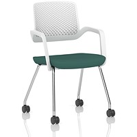 Cosmo Training Chair White Frame Bespoke Colour Seat Quest Kelp