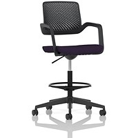 Cosmo Hi Rise Chair Black Frame Bespoke Colour Seat Tansy Purple