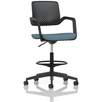 Cosmo Hi Rise Chair Black Frame Bespoke Colour Seat Rivet Quench