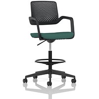 Cosmo Hi Rise Chair Black Frame Bespoke Colour Seat Quest Kelp