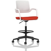Cosmo Hi Rise Chair White Frame Bespoke Colour Seat Tabasco Orange