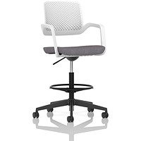 Cosmo Hi Rise Chair White Frame Bespoke Colour Seat Rivet Fuse