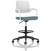 Cosmo Hi Rise Chair White Frame Bespoke Colour Seat Rivet Quench