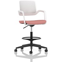 Cosmo Hi Rise Chair White Frame Bespoke Colour Seat Quest Shrimp