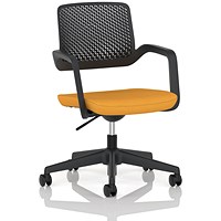 Cosmo Task Operator Chair Black Frame Bespoke Colour Seat Senna Yellow