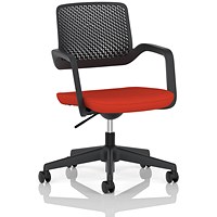 Cosmo Task Operator Chair Black Frame Bespoke Colour Seat Tabasco Orange
