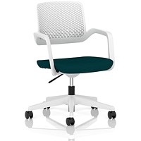 Cosmo Task Operator Chair, White Frame, Maringa Teal