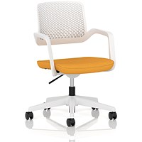 Cosmo Task Operator Chair, White Frame, Senna Yellow