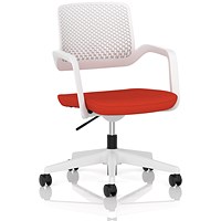 Cosmo Task Operator Chair White Frame Bespoke Colour Seat Tabasco Orange