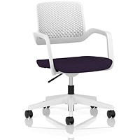 Cosmo Task Operator Chair, White Frame, Tansy Purple