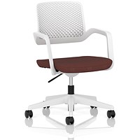 Cosmo Task Operator Chair, White Frame, Rivet Forge