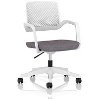 Cosmo Task Operator Chair, White Frame, Rivet Fuse