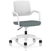 Cosmo Task Operator Chair, White Frame, Rivet Tensile