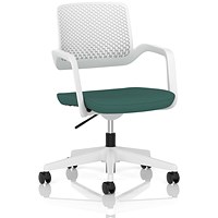 Cosmo Task Operator Chair White Frame Bespoke Colour Seat Quest Kelp