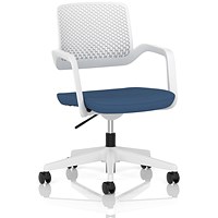 Cosmo Task Operator Chair White Frame Bespoke Colour Seat Quest Limpet