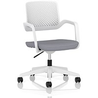 Cosmo Task Operator Chair White Frame Bespoke Colour Seat Quest Shell
