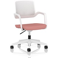 Cosmo Task Operator Chair White Frame Bespoke Colour Seat Quest Shrimp