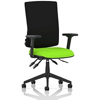Orlena High Black Back Task Operator Chair, Height Adjustable Arms, Myrrh Green