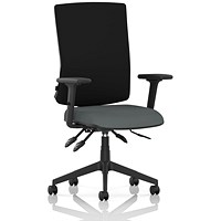 Orlena High Black Back Task Operator Chair, Height Adjustable Arms, Rivet Tensile