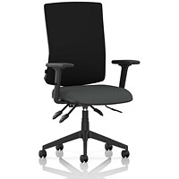 Orlena High Black Back Task Operator Chair, Height Adjustable Arms, Quest Mussel