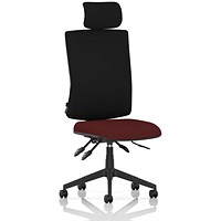 Orlena High Black Back Task Operator Chair, Headrest, Ginseng Chilli