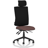 Orlena High Black Back Task Operator Chair, Headrest, Rivet Forge