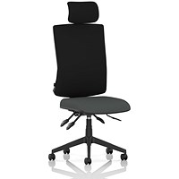 Orlena High Black Back Task Operator Chair, Headrest, Quest Mussel