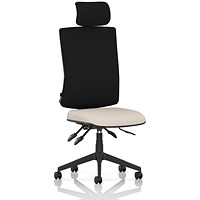Orlena High Black Back Task Operator Chair, Headrest, Quest Salt