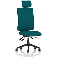 Orlena High Back Task Operator Chair, Headrest, Maringa Teal