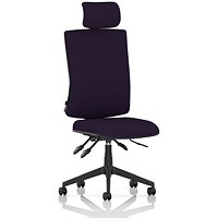 Orlena High Back Task Operator Chair, Headrest, Tansy Purple